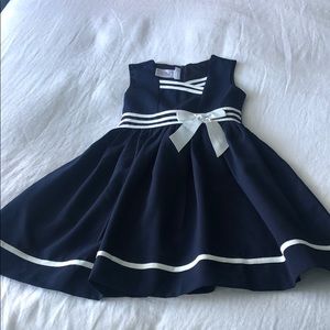 Blue and white “sailor” dress